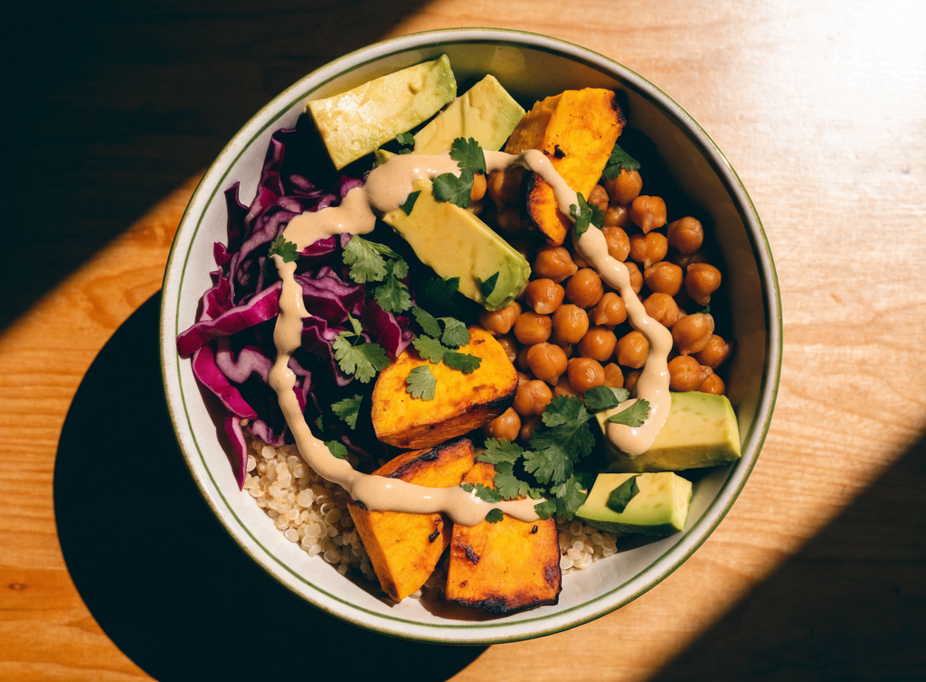 Colorful vegan buddha bowl from Easy To Make 5 Star Vegan Recipes