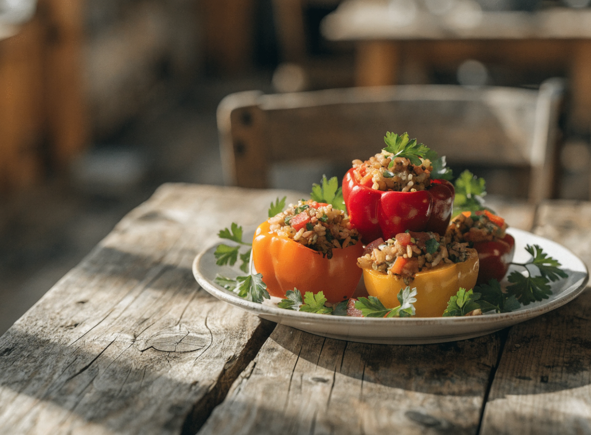 Vegan stuffed bell peppers from Easy To Make 5 Star Vegan Recipes